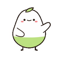 Cartoon pear waving